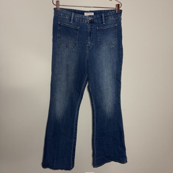 Lucky Brand Stevie High Rise Flare 14/32 Blue Wash Denim Festival Cowgirl Y2K - Picture 2 of 10